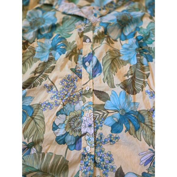 Talbots Tropical Print Long Sleeve Button Down collared shirt 3x - Picture 8 of 9